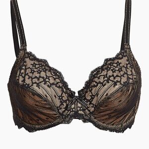 Chantelle Black and Tan Lace Bra
